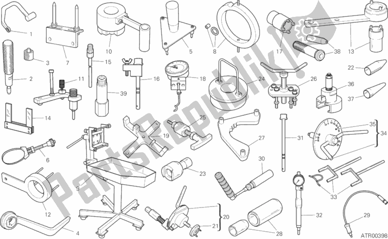 All parts for the Workshop Service Tools (engine) of the Ducati Diavel 1260 S 2020